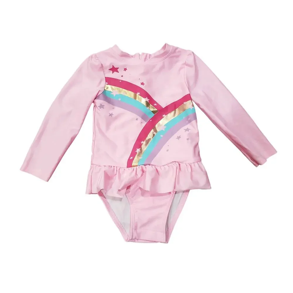 Cat & Jack Pink Rainbow Zip Back Long Sleeved Ballerina Tutu Onesie - Size 2T
